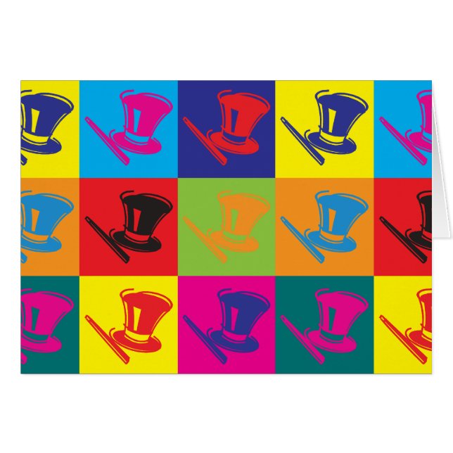 Cartão Pop art mágico (Frente Horizontal)