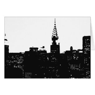 Cartão Pop Art New York Silhouette