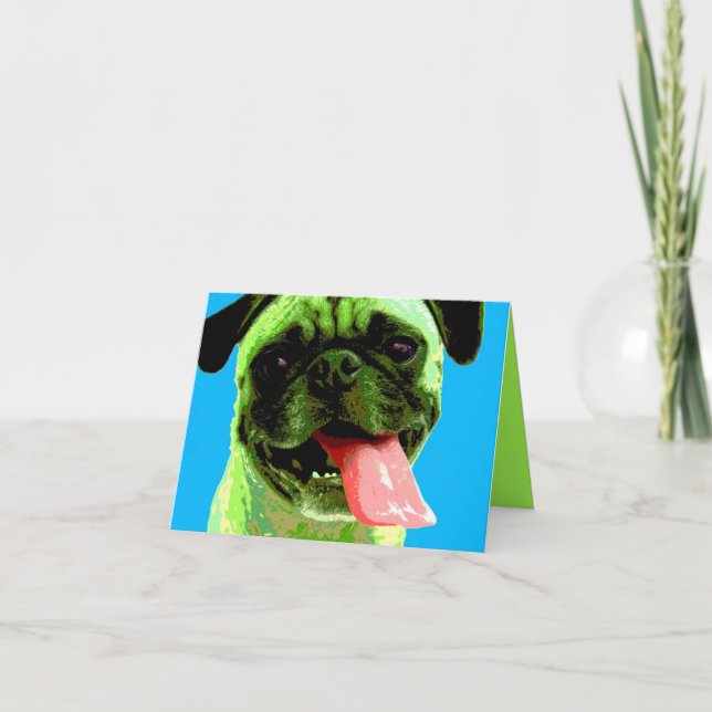 Cartão Pop Art Pug (Frente)