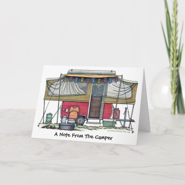 Cartão Pop Up Camper Trailer Note Cards (Frente)