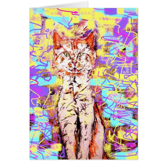 Cartão popart de felinos (Frente)