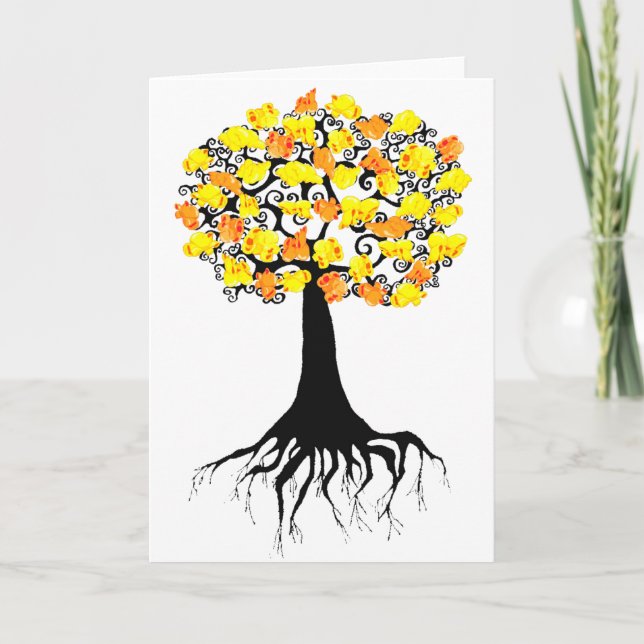 Cartão Popcorn Popping on the Apricot Tree (Frente)