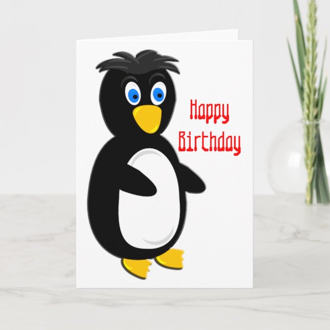 Cartão Popeyed Penguin Birthday (Frente)