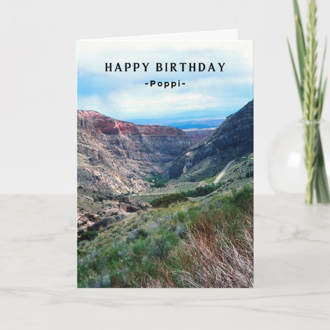 Cartão Poppi Birthday Big Horn Mounters Wyoming Card (Frente)