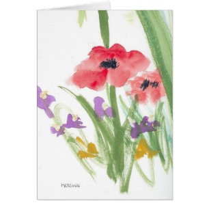 Cartão Poppies vermelhos
