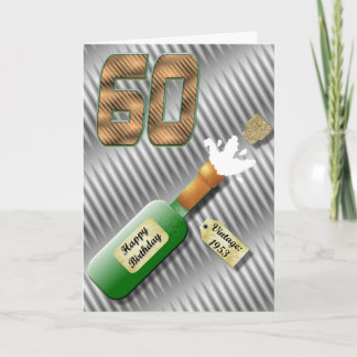 Cartão Popping Champagne Bottle 60th Birthday Card
