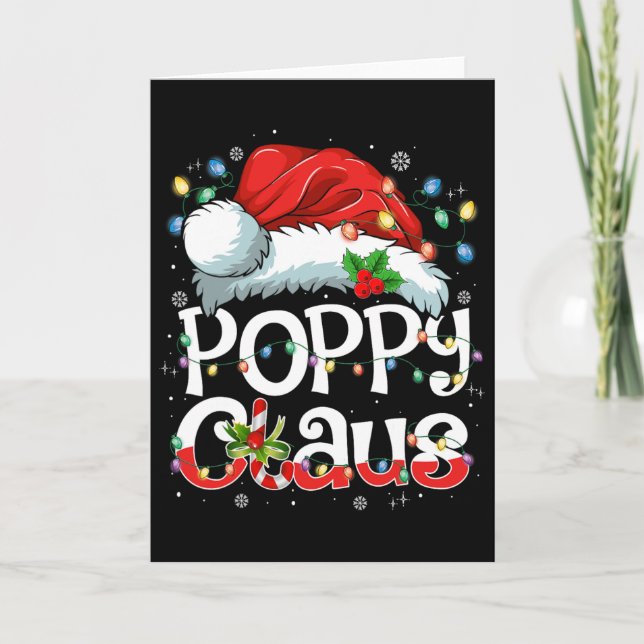 Cartão Poppy Claus Xmas Santa Matching Family Christmas P (Frente)
