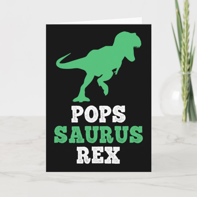 Cartão Pops-saurus Rex Dino Dinosaur Funny Popssaurus  (Frente)