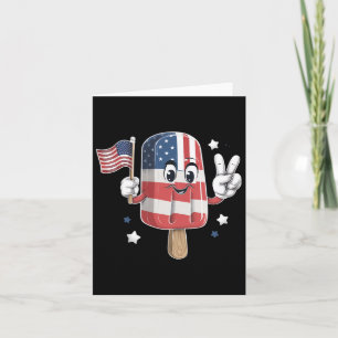Cartão Popsicha 4º De Julho Meninos Meninos Usa Bandeira