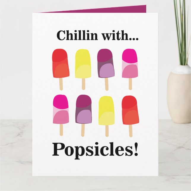 Cartão Popsicle Colorful Summer Birthday (Frente)