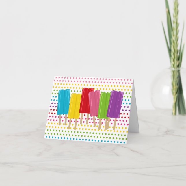 Cartão Popsicles and Polka Dots Notecards (Frente)