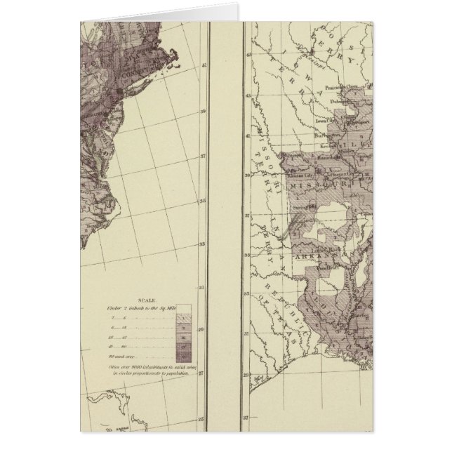 Cartão População dos EUA 1830-1840 (Frente)