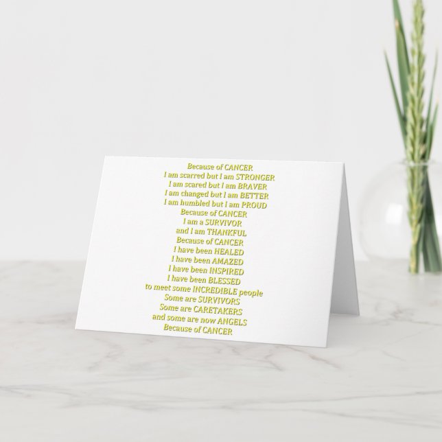 Cartão Por causa do Cancer (Frente)