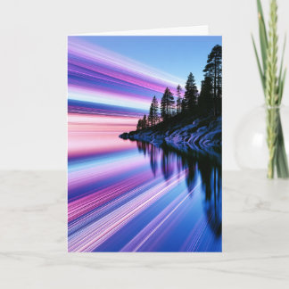 Cartão Pôr do Sol Abstrato em Tahoe Pensando em Você