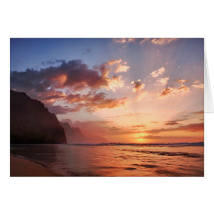 Cartão Pôr do sol ao longo da costa de Kauai