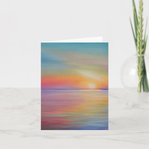 Cartão Pôr do sol aquarela personalizável