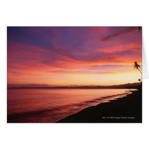 Cartão Por do sol bonito na praia