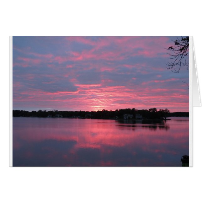 Cartão Por do sol bonito no lago #3 (Frente Horizontal)