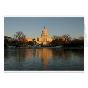 Cartão Por do sol da construção do Capitólio dos E.U.