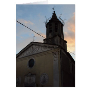 Cartão Por do sol da igreja de Laino Borgo