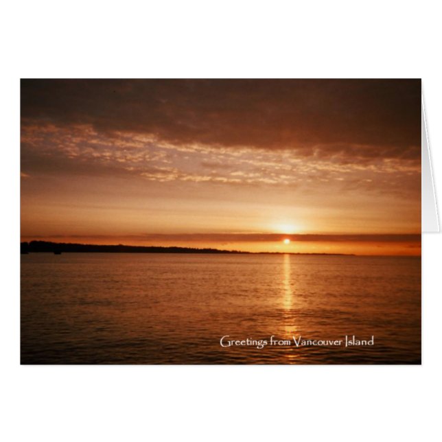 Cartão Por do sol da ilha de Vancôver (Frente Horizontal)