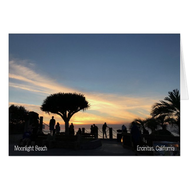 Cartão Por do sol de Califórnia sobre o oceano (Frente Horizontal)