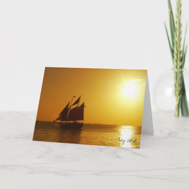 Cartão Por do sol de Key West (Frente)