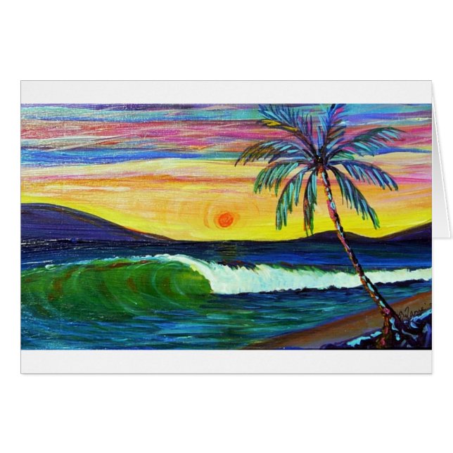 Cartão pôr do sol de logan lahaina (Frente Horizontal)