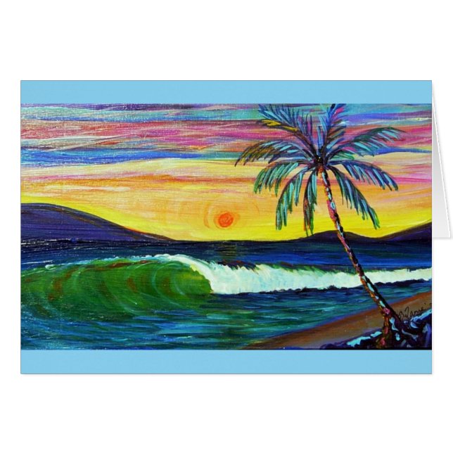 Cartão pôr do sol de logans lahaina (Frente Horizontal)
