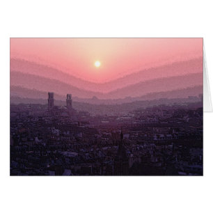 Cartão Por do sol de Paris
