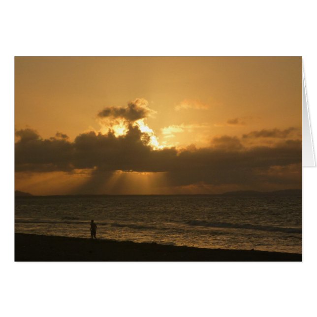 Cartão pôr do sol de praia (Frente Horizontal)