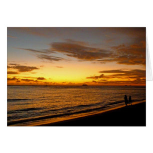 Cartão Por do sol de Waikiki
