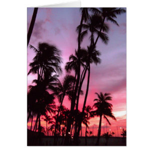 Cartão Por do sol de Waikiki