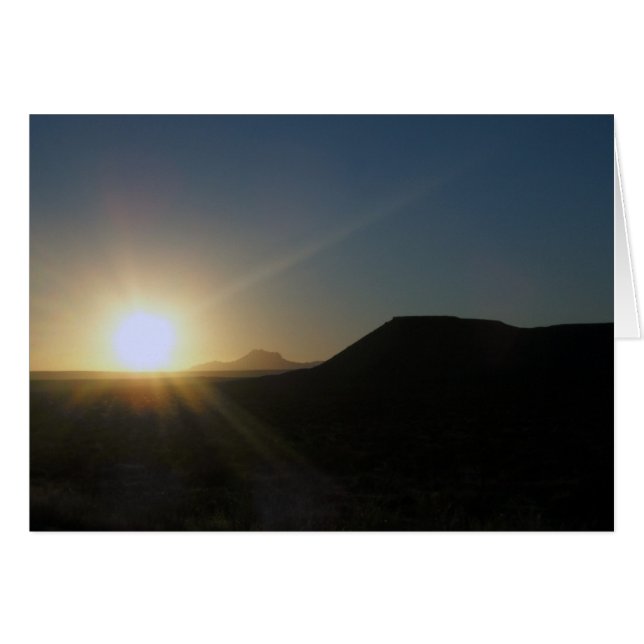 Cartão pôr do sol do deserto. (Frente Horizontal)