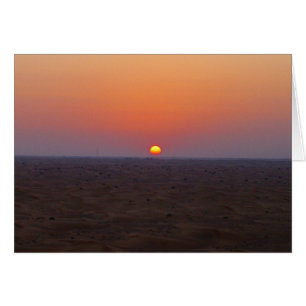 Cartão por do sol do deserto de Dubai