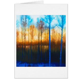 Cartão Por do sol do inverno no lago Siljan