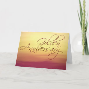 Cartão Pôr do Sol Dourado Aniversário de Casamento