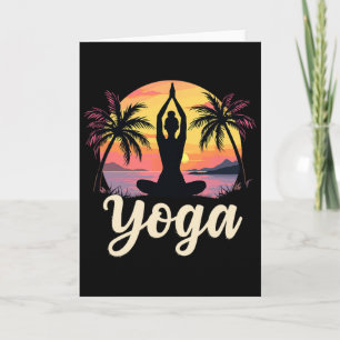 Cartão Pôr do sol e meditação de yoga - Namaste Vintage Y