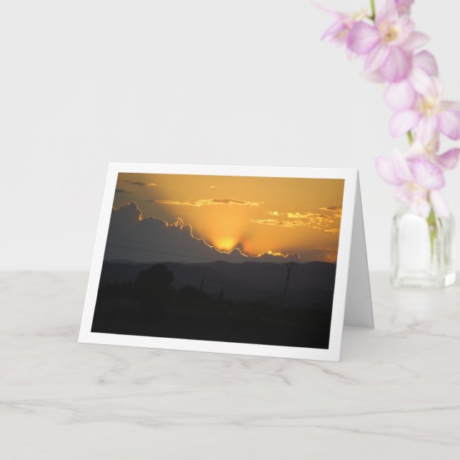 Cartão Pôr do Sol Laranja em Valência Espanha (Orquídea)