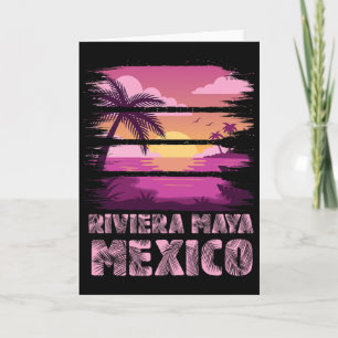 Cartão Pôr do sol México Riviera Maya Férias de Verão Pra