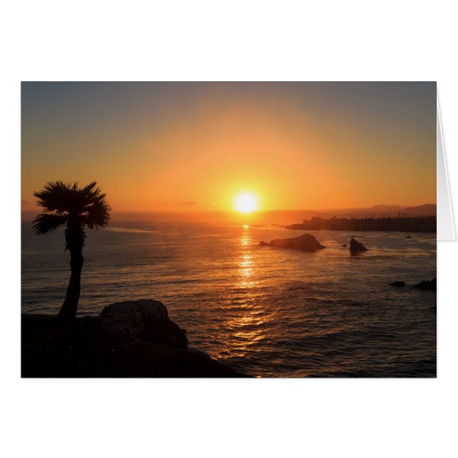 Cartão Pôr do sol na costa oeste (Frente Horizontal)
