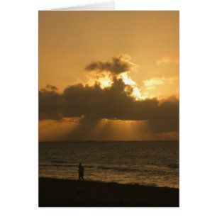 Cartão pôr do sol na praia