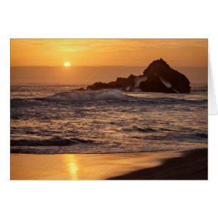 Cartão Pôr do sol na praia de Pfeiffer