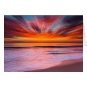 Cartão Pôr do sol na praia de Tamarack Carlsbad, CA