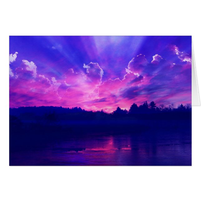 Cartão Por do sol no horizonte (Frente Horizontal)