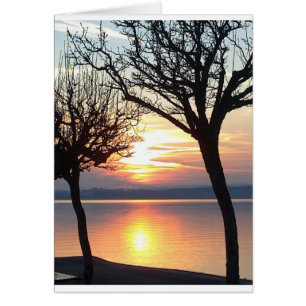 Cartão Pôr do sol no lago