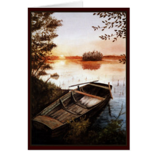 Cartão Por do sol no lago