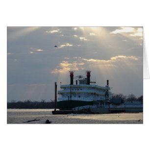 Cartão Pôr do sol no rio Mississippi