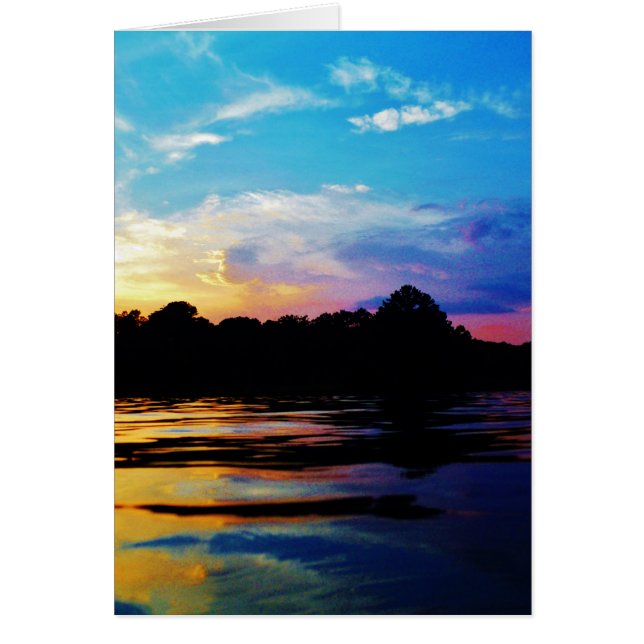 Cartão pôr do sol Rainbow na montanha Lake (Frente)