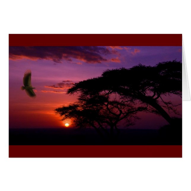 Cartão Por do sol roxo calmo (Frente Horizontal)